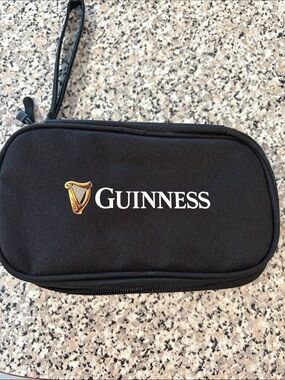 Guinness Black Wristlet Pouch with Gold Harp and White Logo